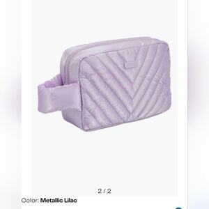 Ellie Quilted Metallic Lilac Cosmetic Bag UNUSED